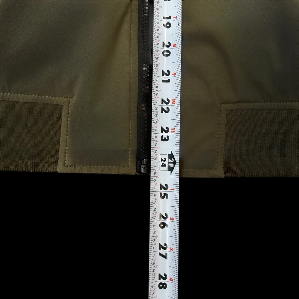 Banana Republic Olive Green‎ Tech Motion Bomber Lined Jacket w/ 3 Pockets Size S